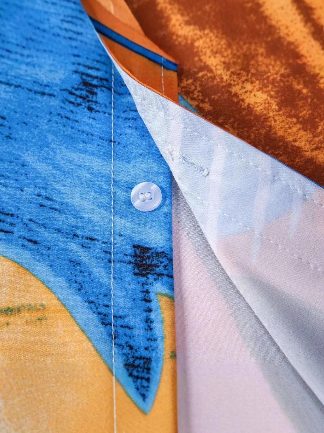 Men's Tropical Print Short Sleeve Button-Up Shirt
