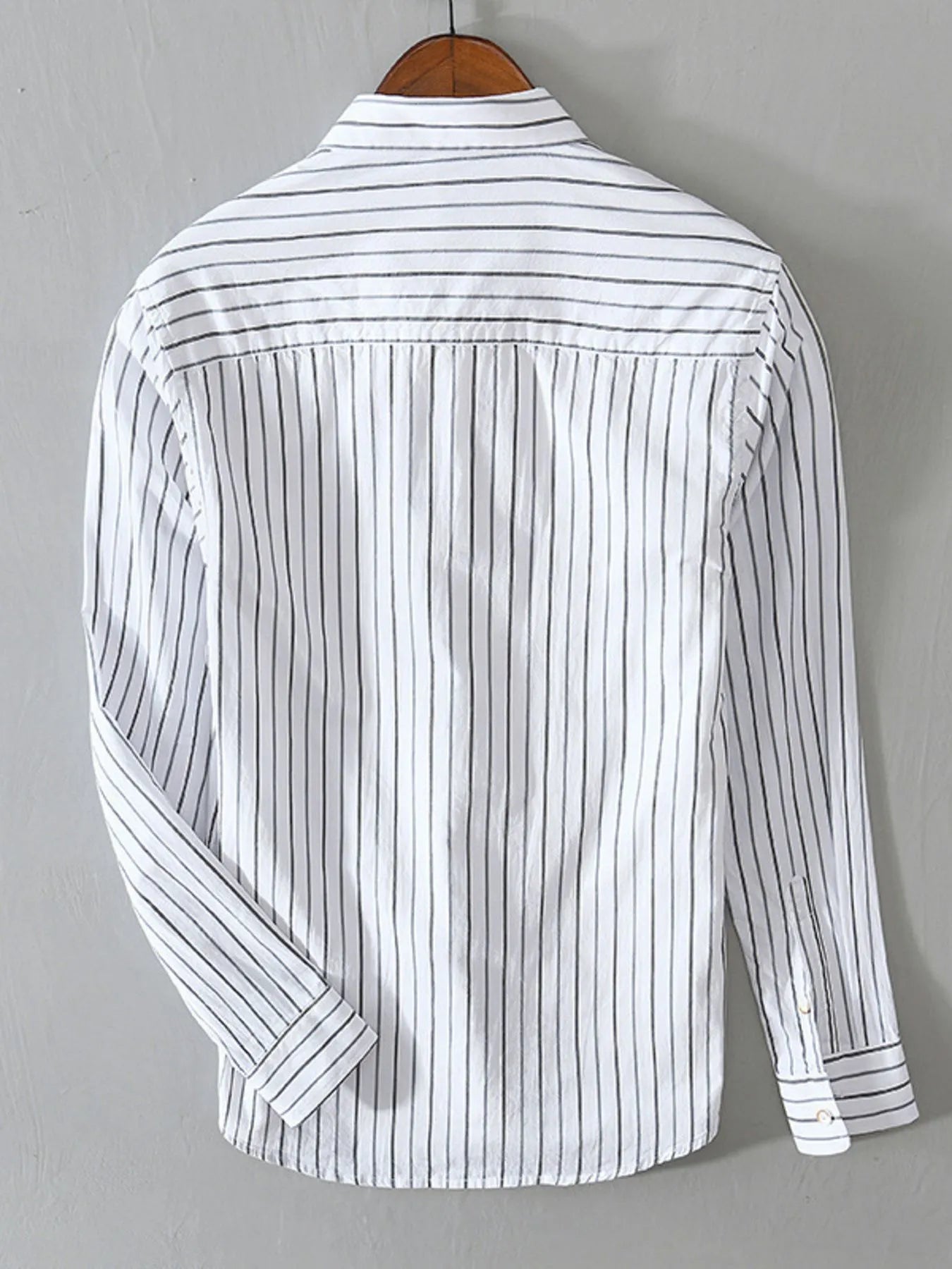 Men's Plus Size Classic Striped Button-Down Shirt