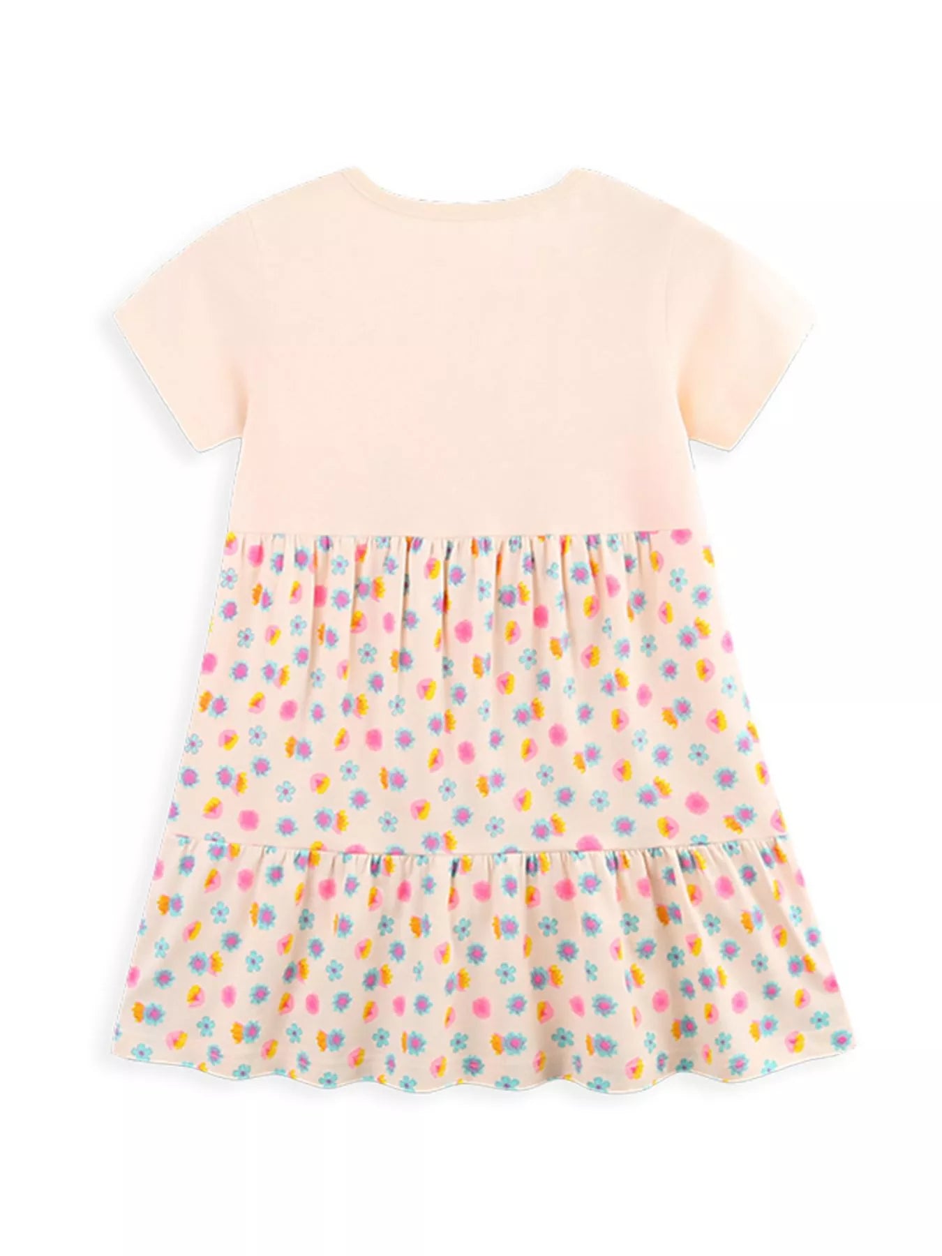 Children's Flamingo Print Tiered Casual Dress