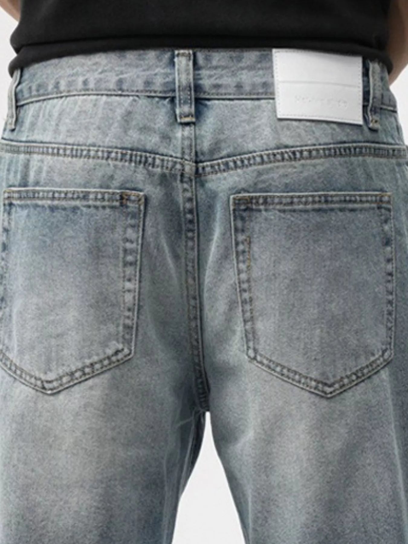 Men's Washed Wide Leg Jeans