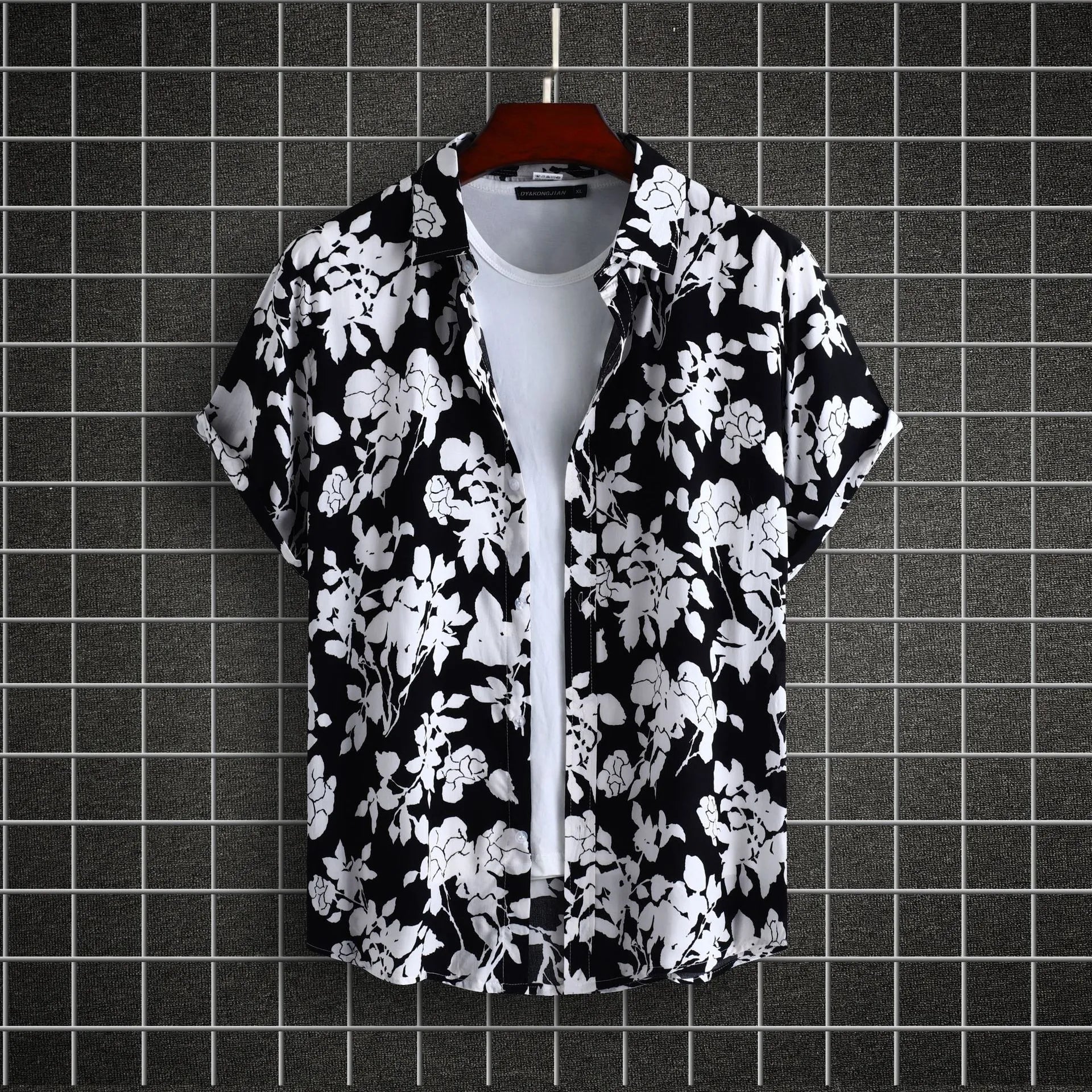 Men's Plus Size Printed Short Sleeve Casual Shirt