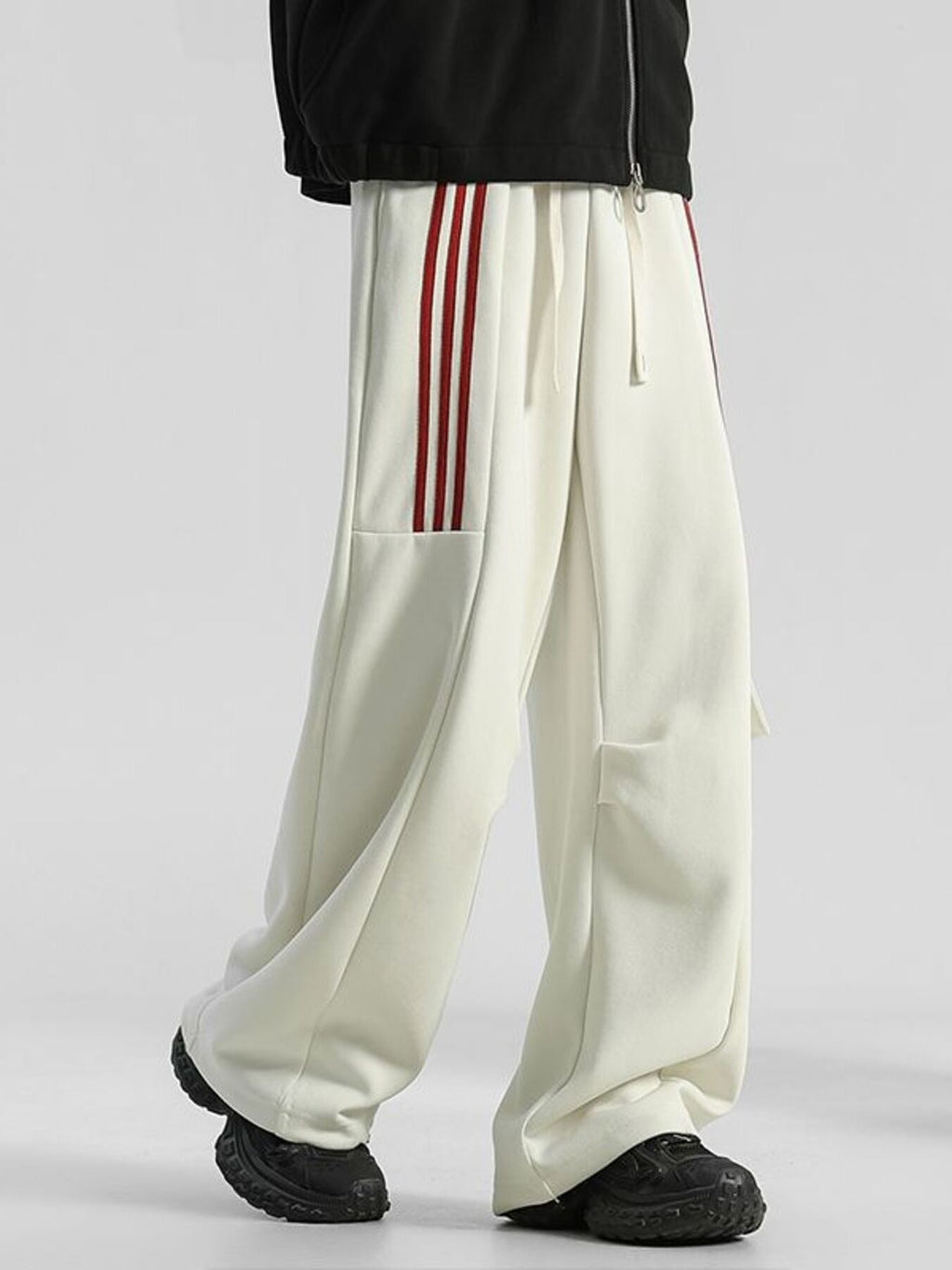 Men's Plus Size Striped Loose-Fit Casual Pants