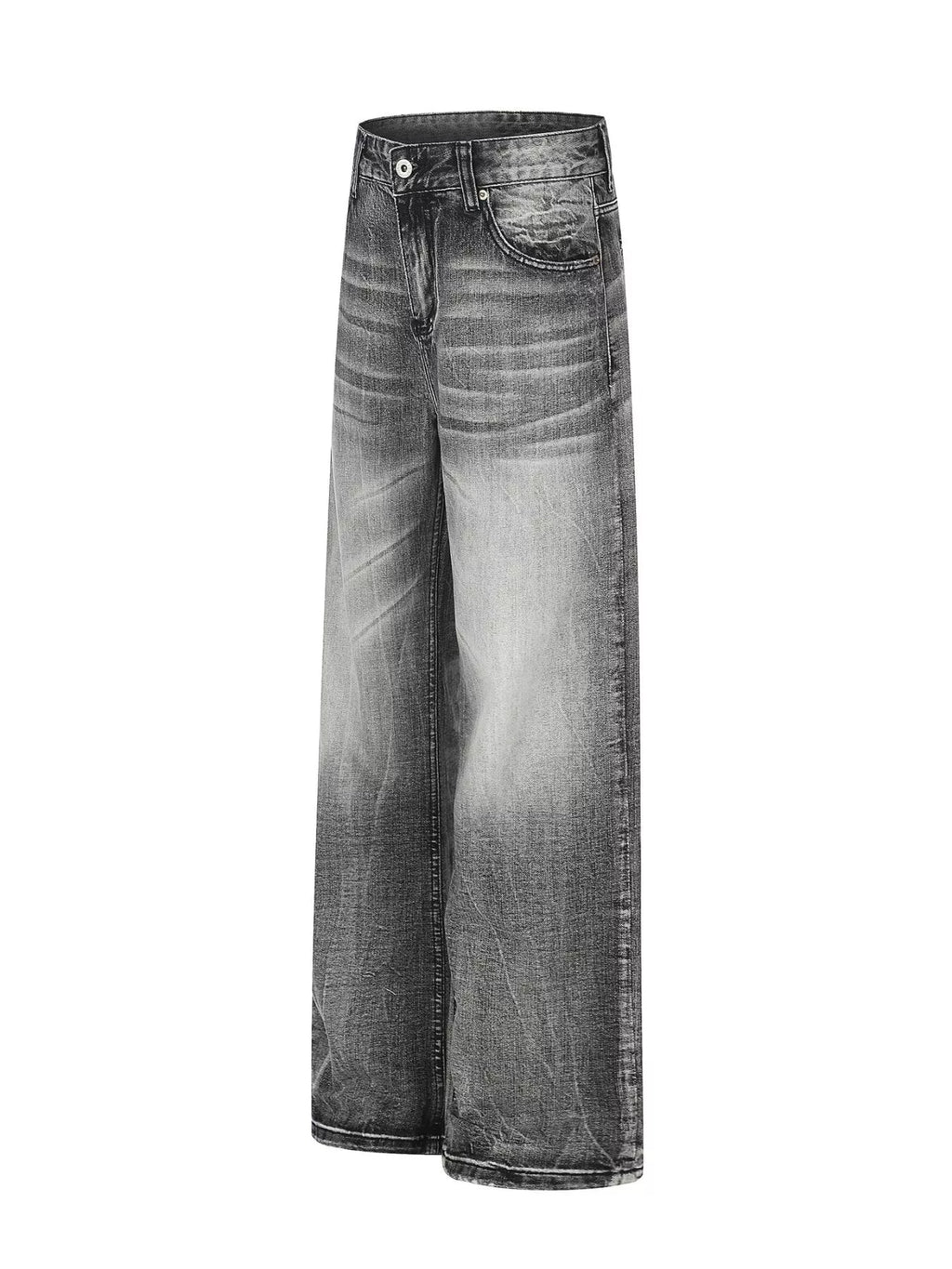 Men's Full Size Vintage Wash Wide Leg Jeans Plus Size