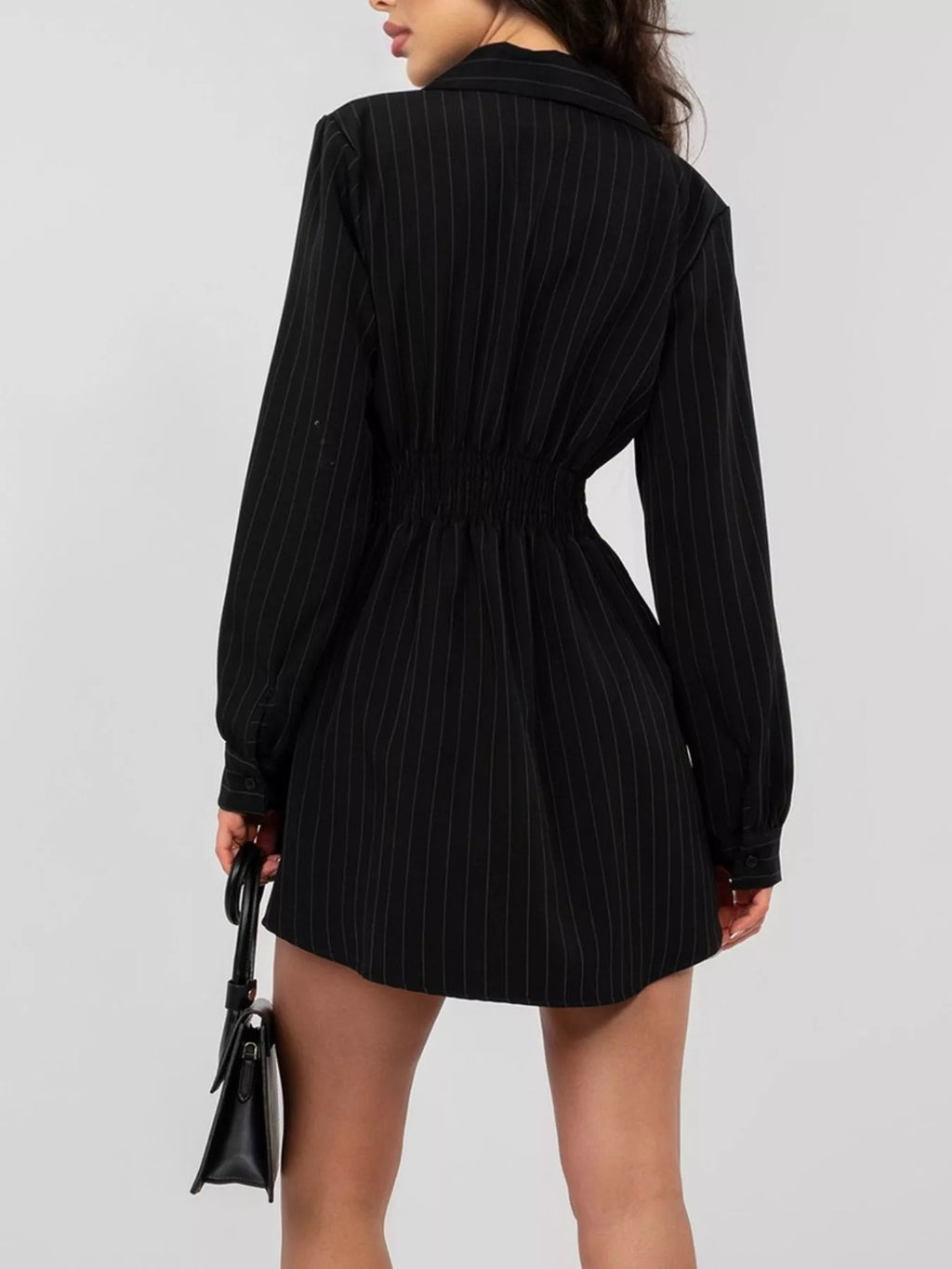 Striped Button-Down Mini Dress