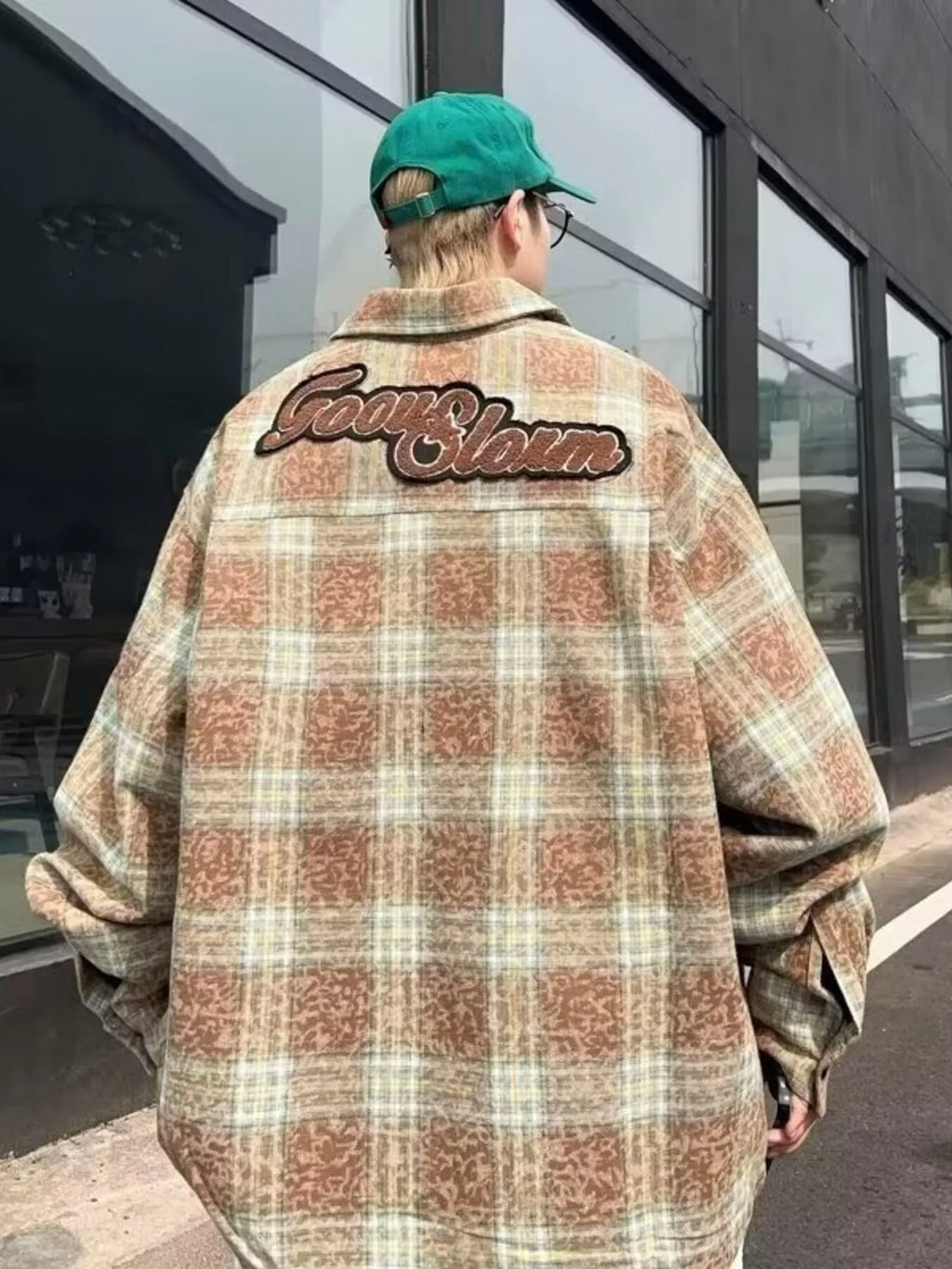 Men's Plaid Zip Up Long Sleeve Jacket