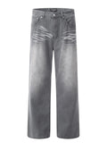 Men's Wide Leg Wash Jeans