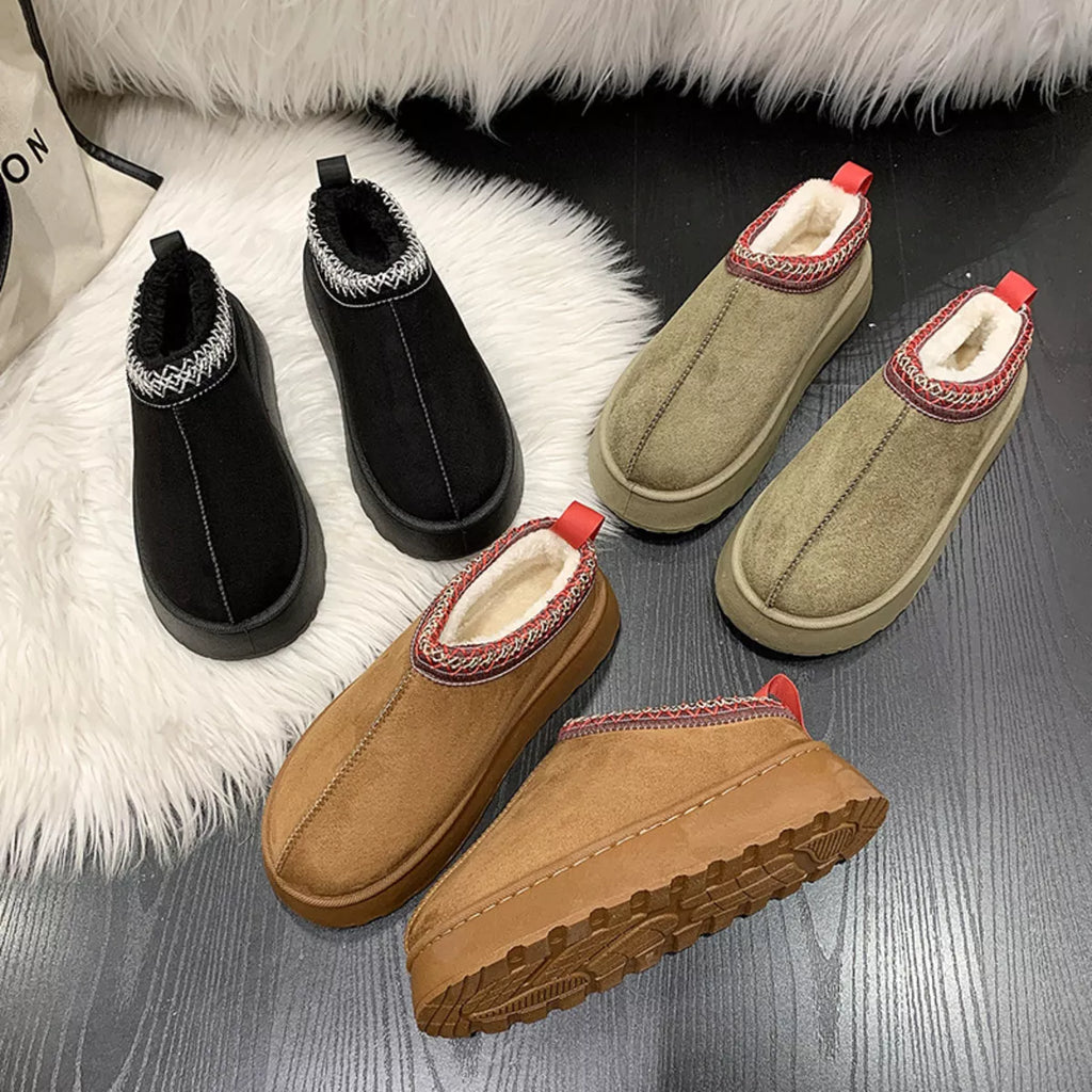 Round Toe Platform Slip-Ons