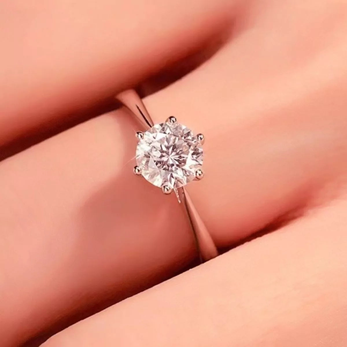 5 Carat 925 Sterling Silver Moissanite Ring