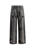 Men's Distressed Wide-Leg Jeans