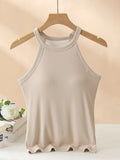 Grecian Neck Tank With Chest Pads