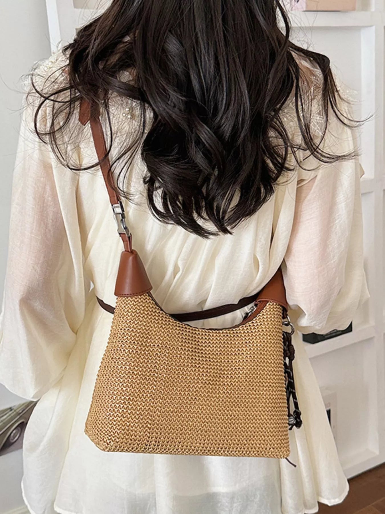 Woven Straw Crossbody Bag