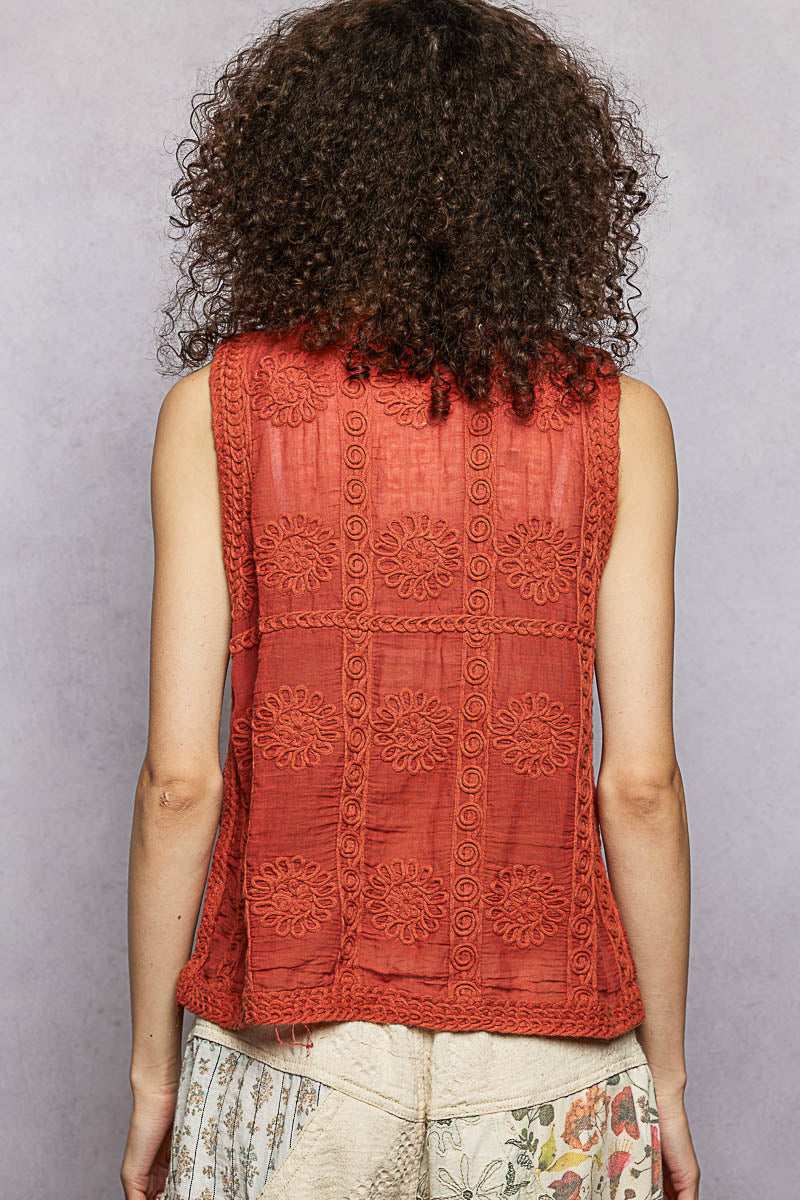 POL Button Down V-Neck Sweater Vest