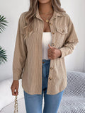 Casual Corduroy Button-Up Shacket