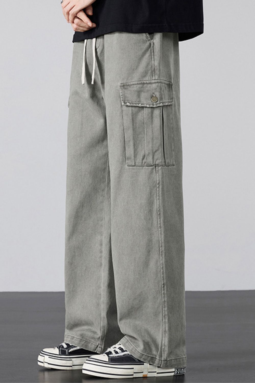 Men's Plus Size Drawstring Loose Fit Cargo Pants
