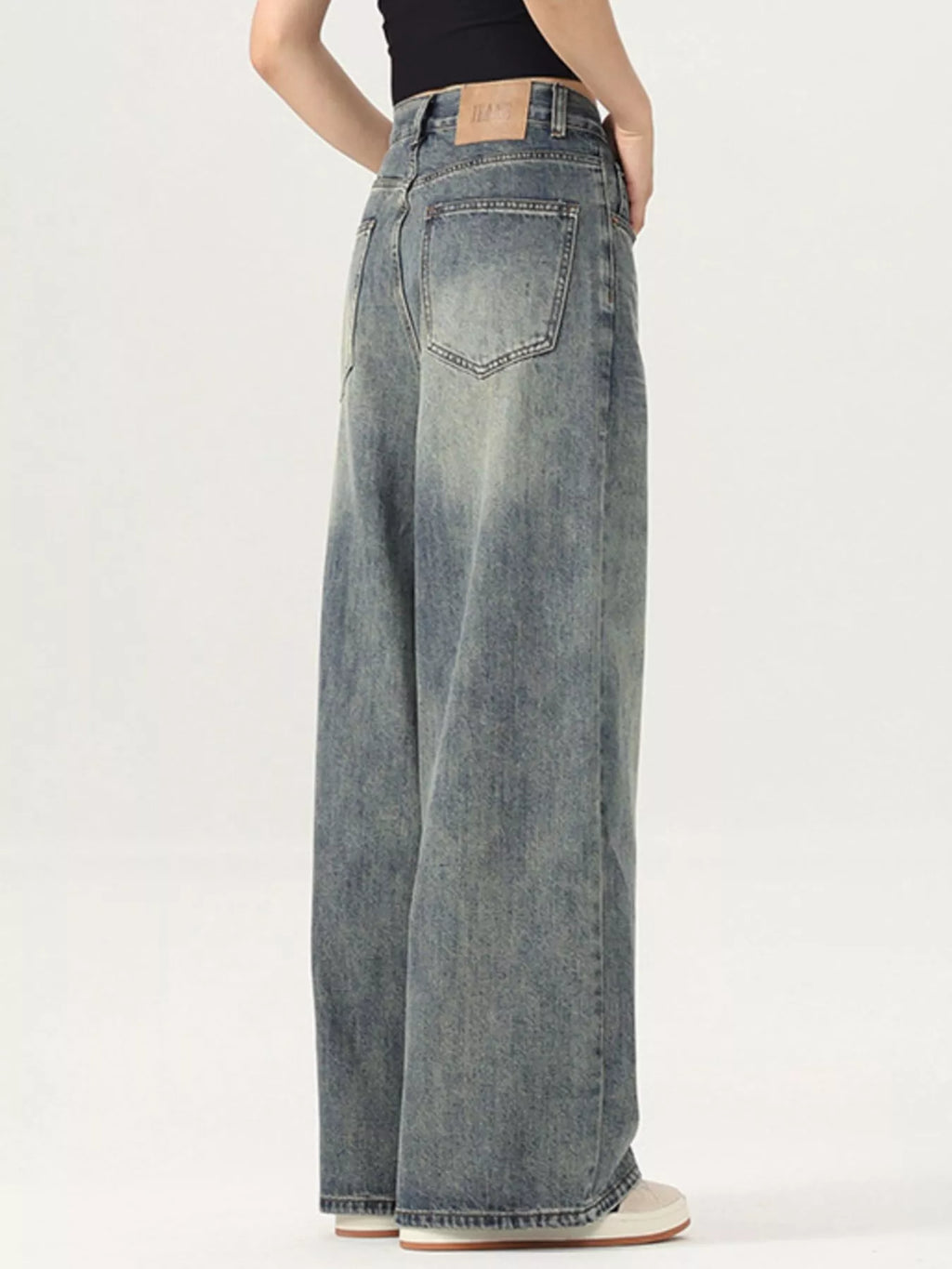Men's Vintage Wash Wide Leg Jeans