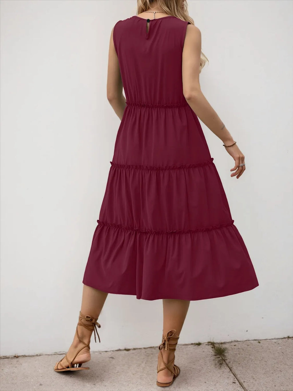 Frill Tiered Midi Dress