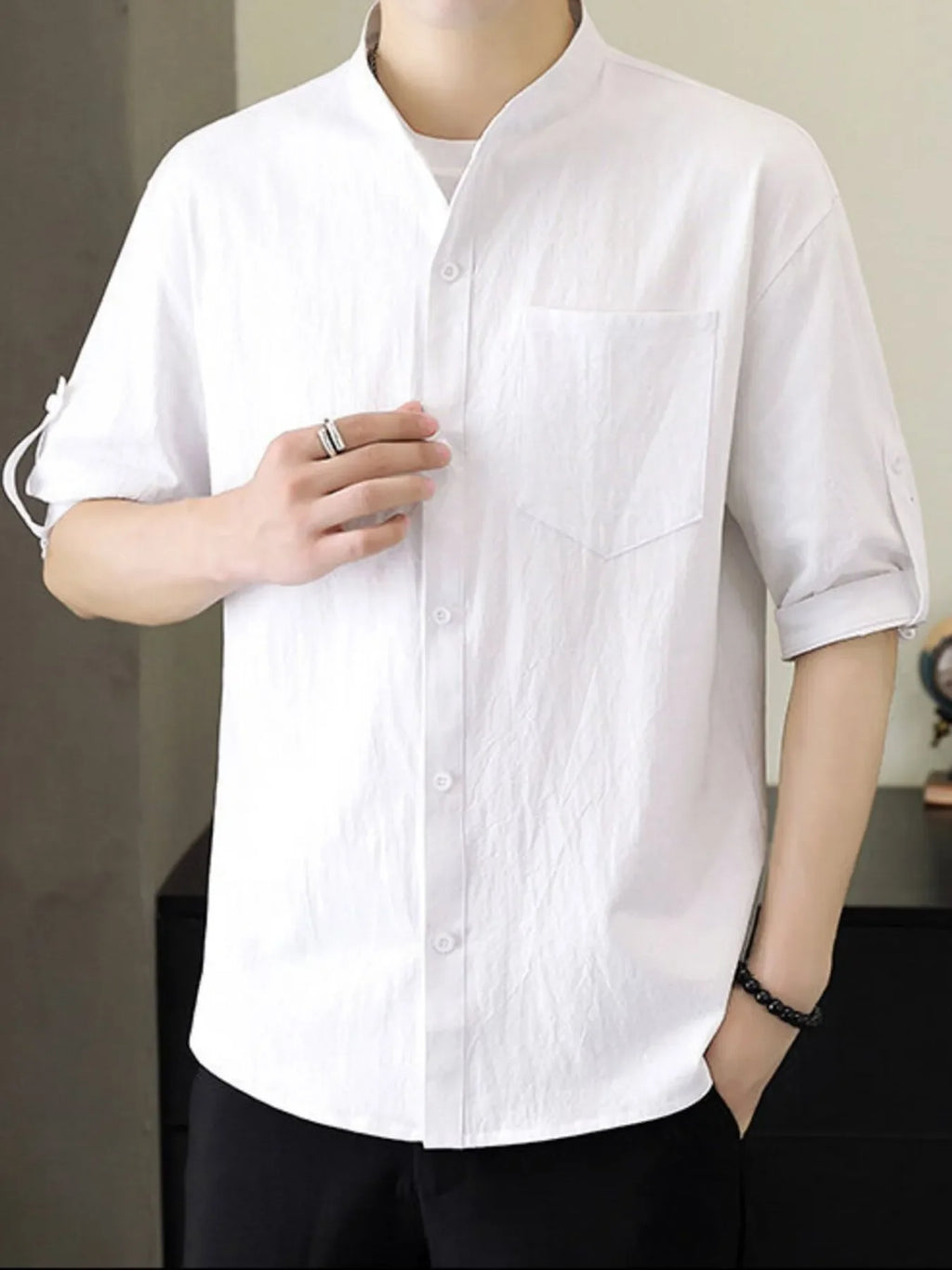 Men's Plus Size Button Up Short Sleeve Shirt