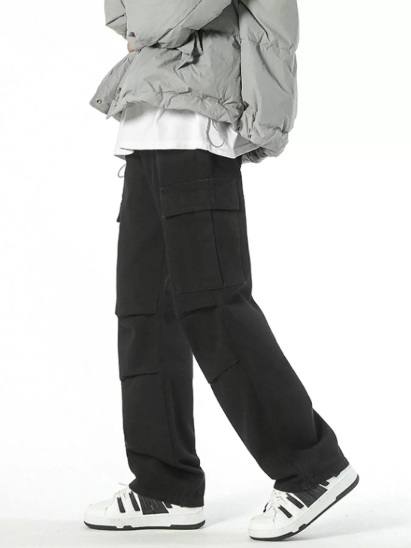 Men's Full Size Wide Leg Cargo Jeans Plus Size