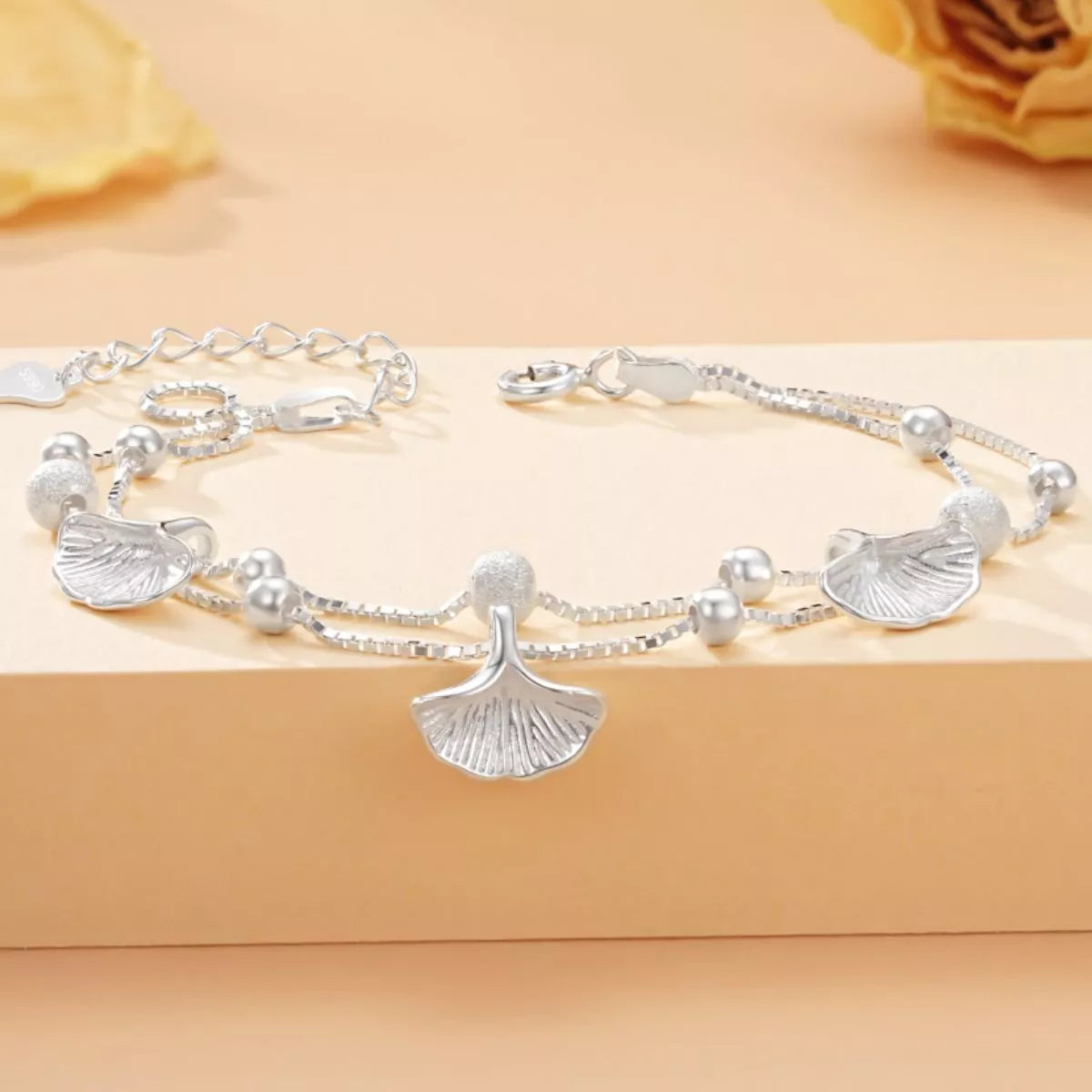 Double Layer Ginkgo Leaf Bracelet