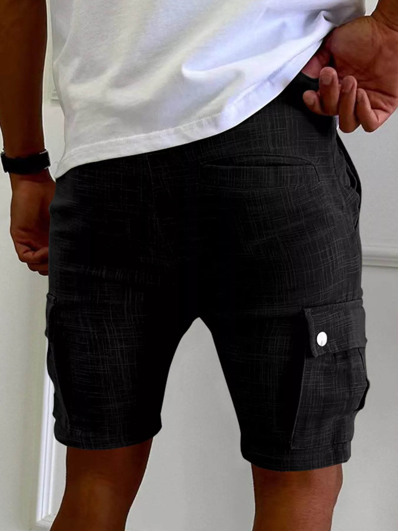 Men's Full Size Drawstring Casual Cargo Shorts Plus Size
