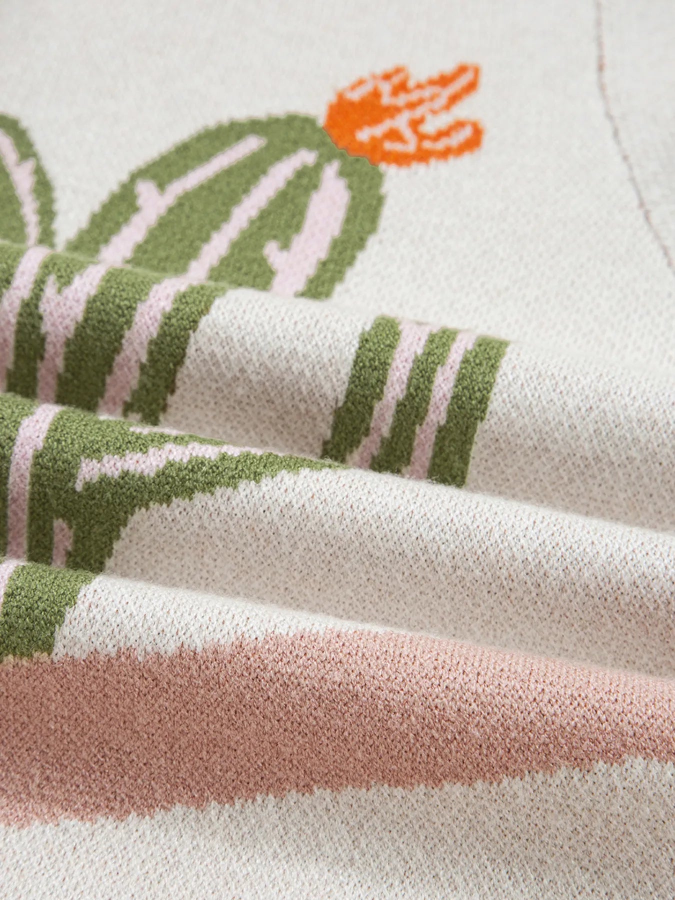 Desert Cactus Buttoned Front Sweater Cardigan