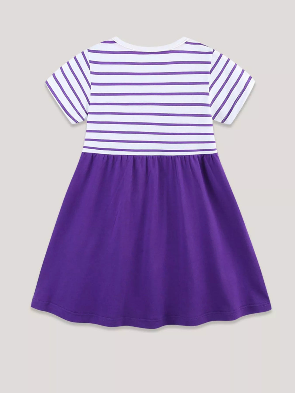 Children's Striped & Animal Embroidered Dress
