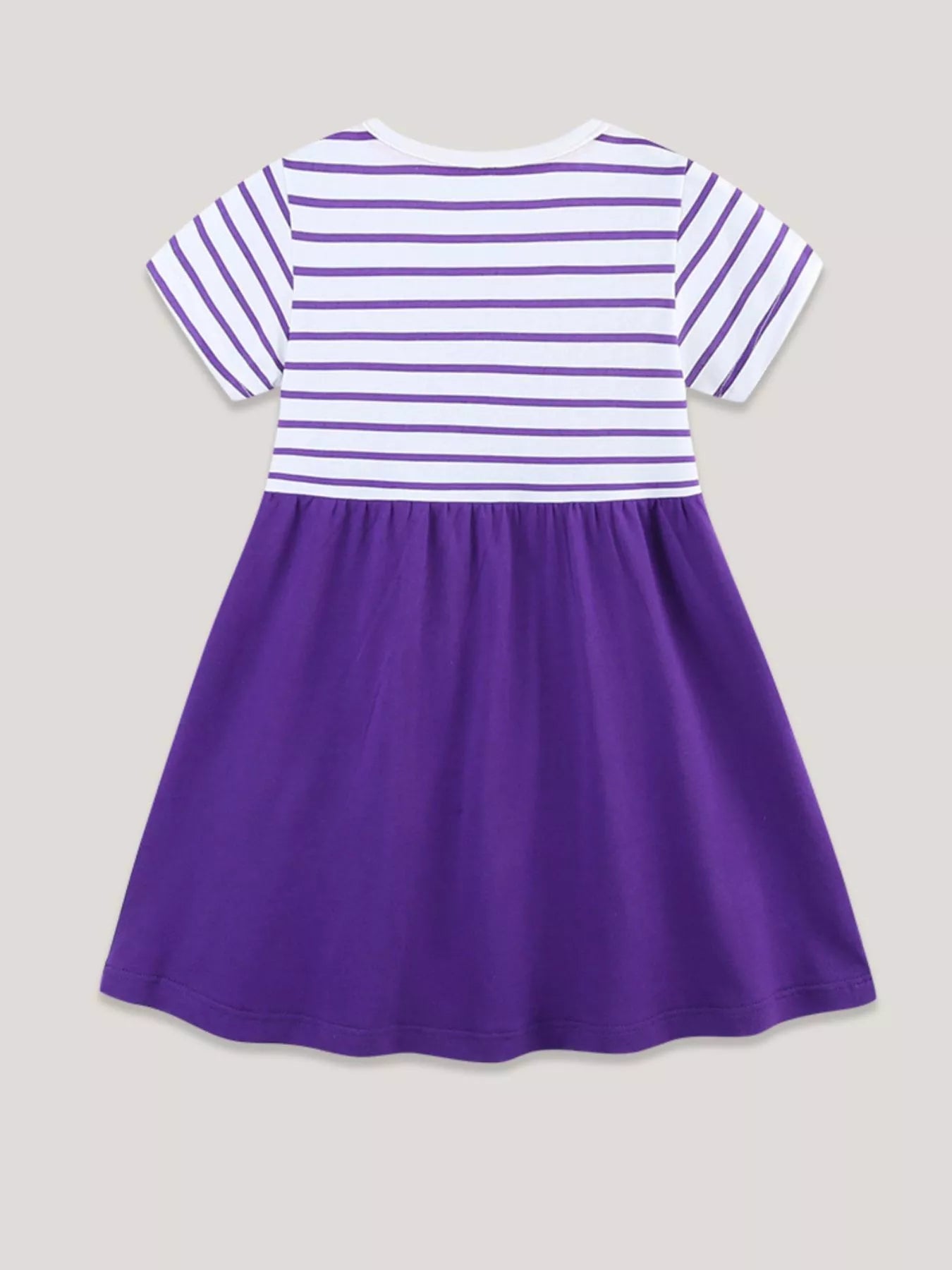 Children's Striped & Animal Embroidered Dress