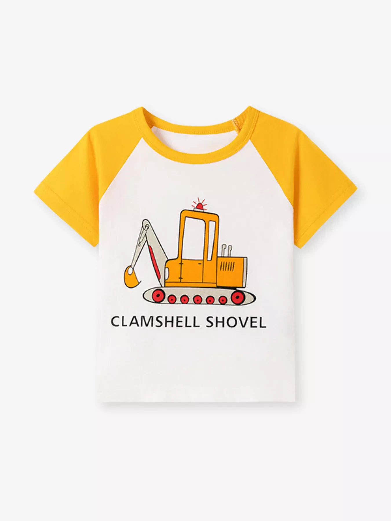 Children's Cartoon Vehicle Graphic Raglan Sleeve T-Shirts