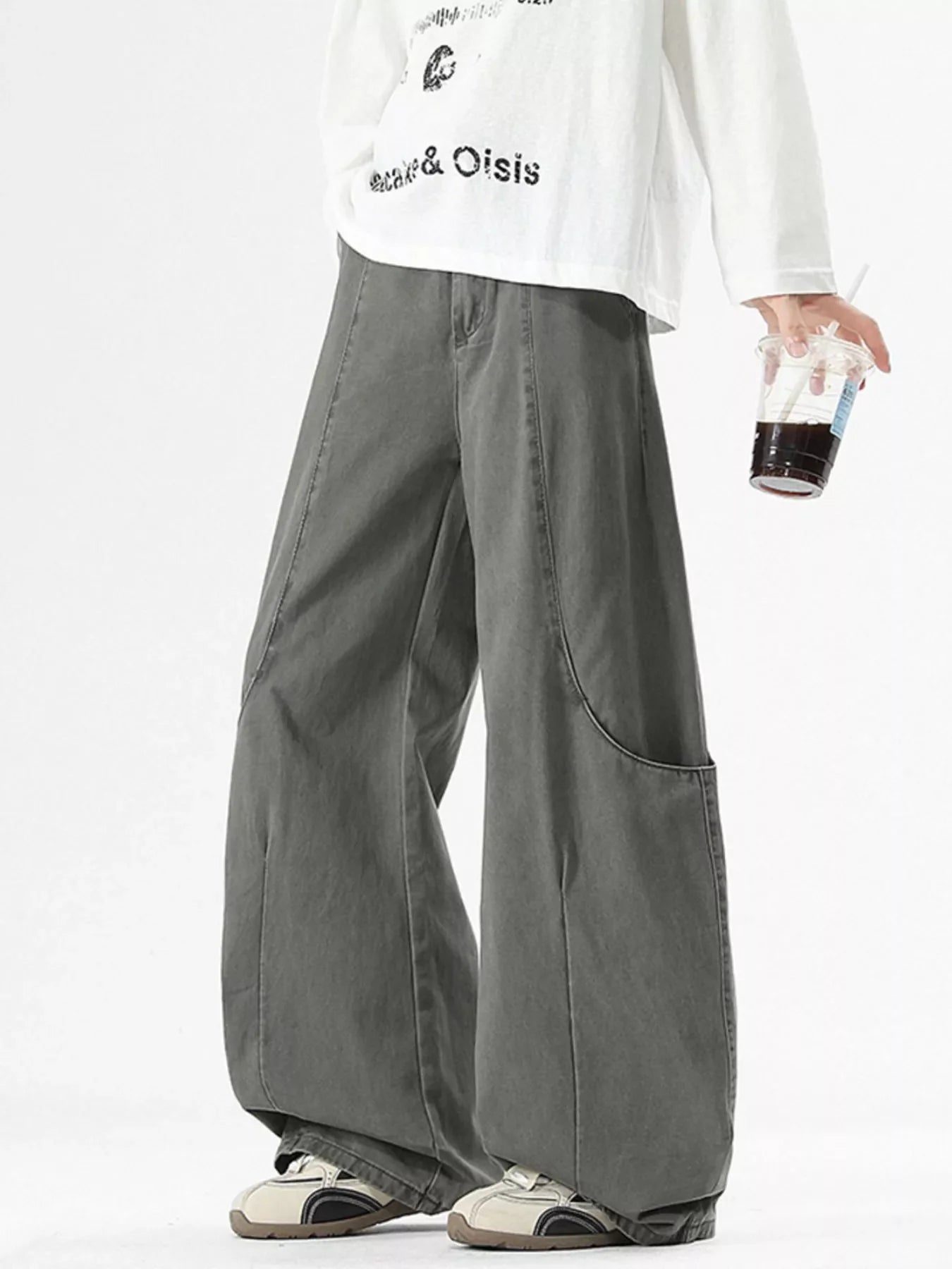 Men's Wide Leg Casual Cargo Pants