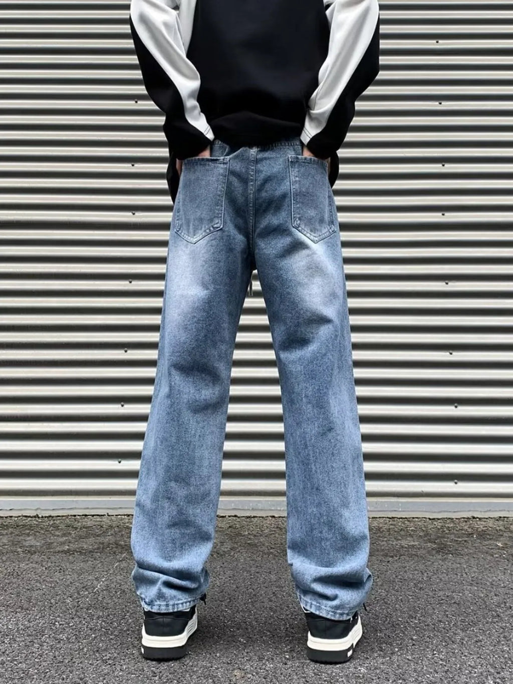 Men's Plus Size Wash Straight Leg Jeans