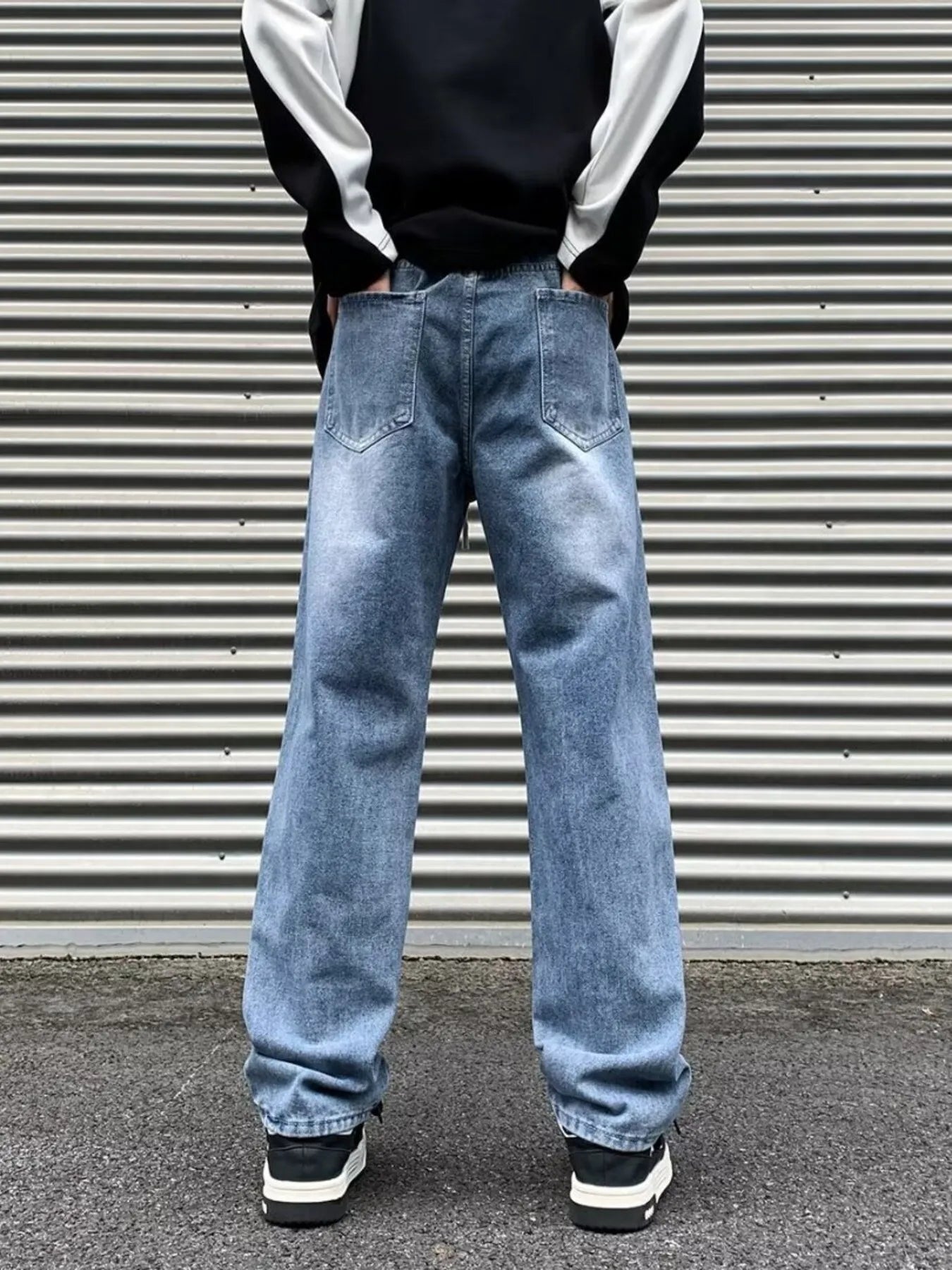 Men's Plus Size Wash Straight Leg Jeans