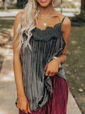 Lace Trim Pleated Cami