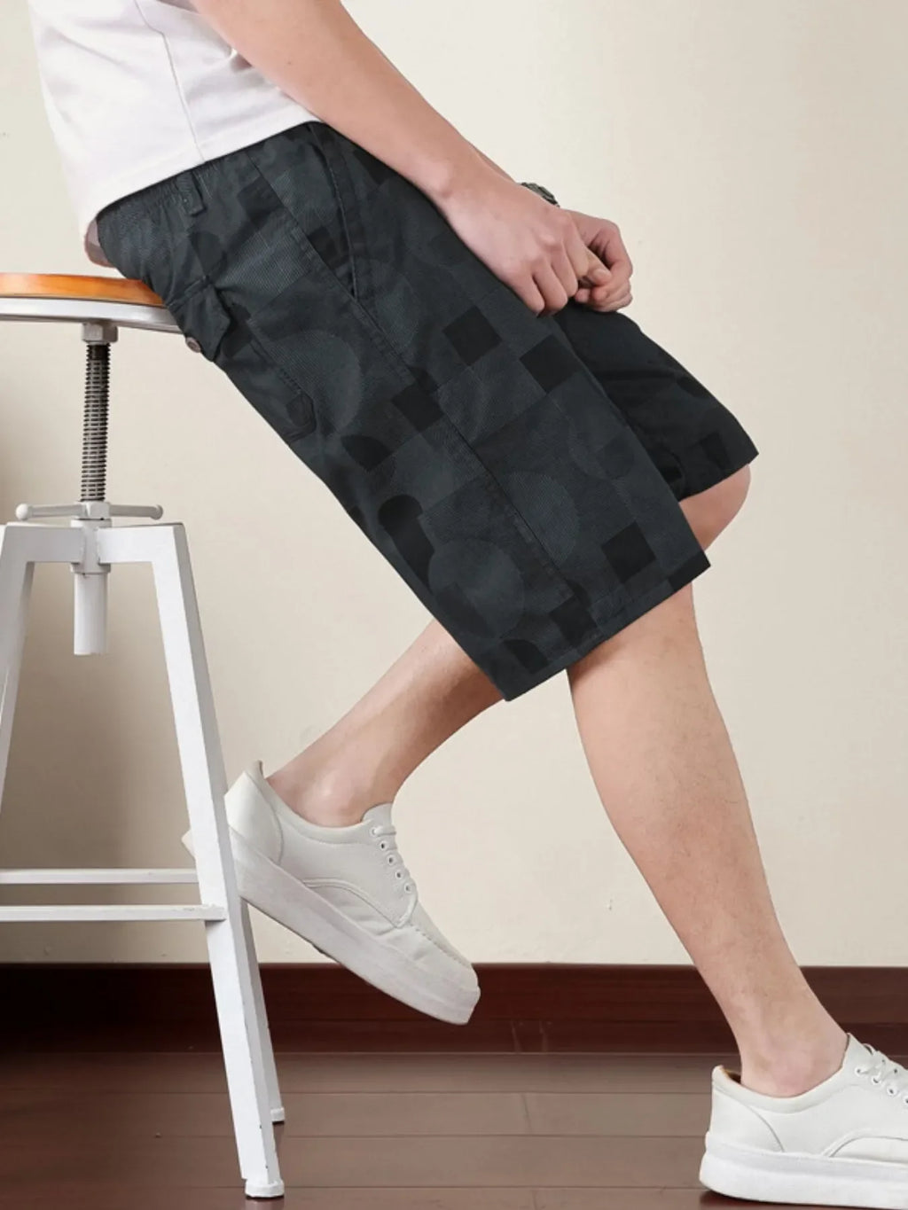 Men's Plus Size Drawstring Shorts with Pockets