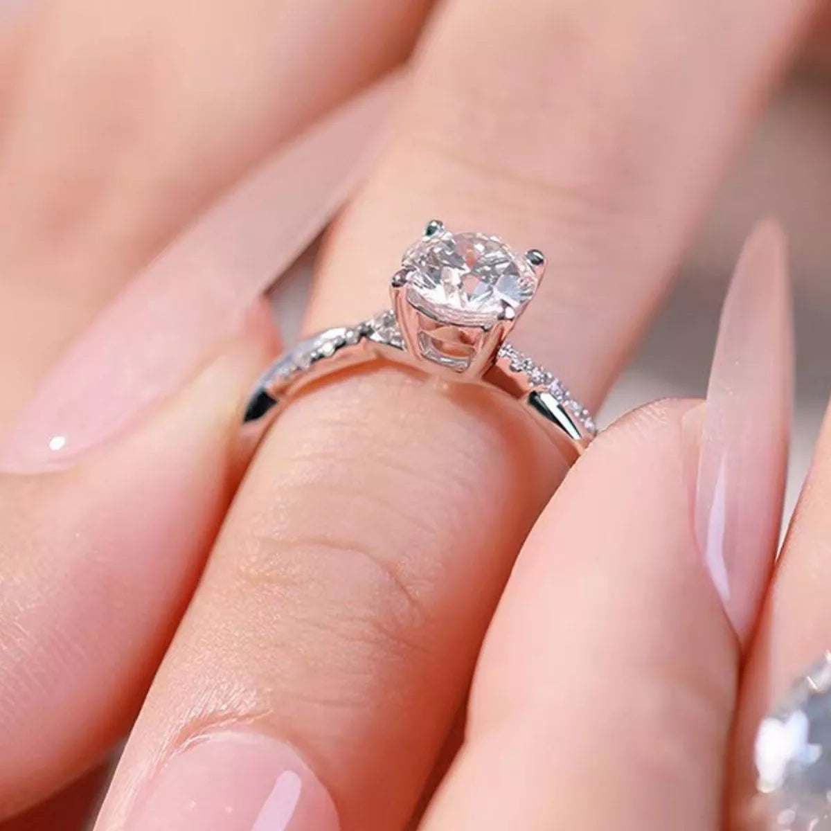 1 Carat Moissanite 925 Sterling Silver Ring