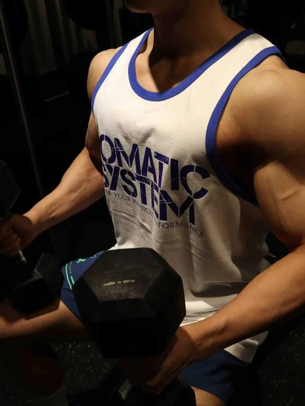 Men's Plus Size Round Neck Letter Graphic Tank