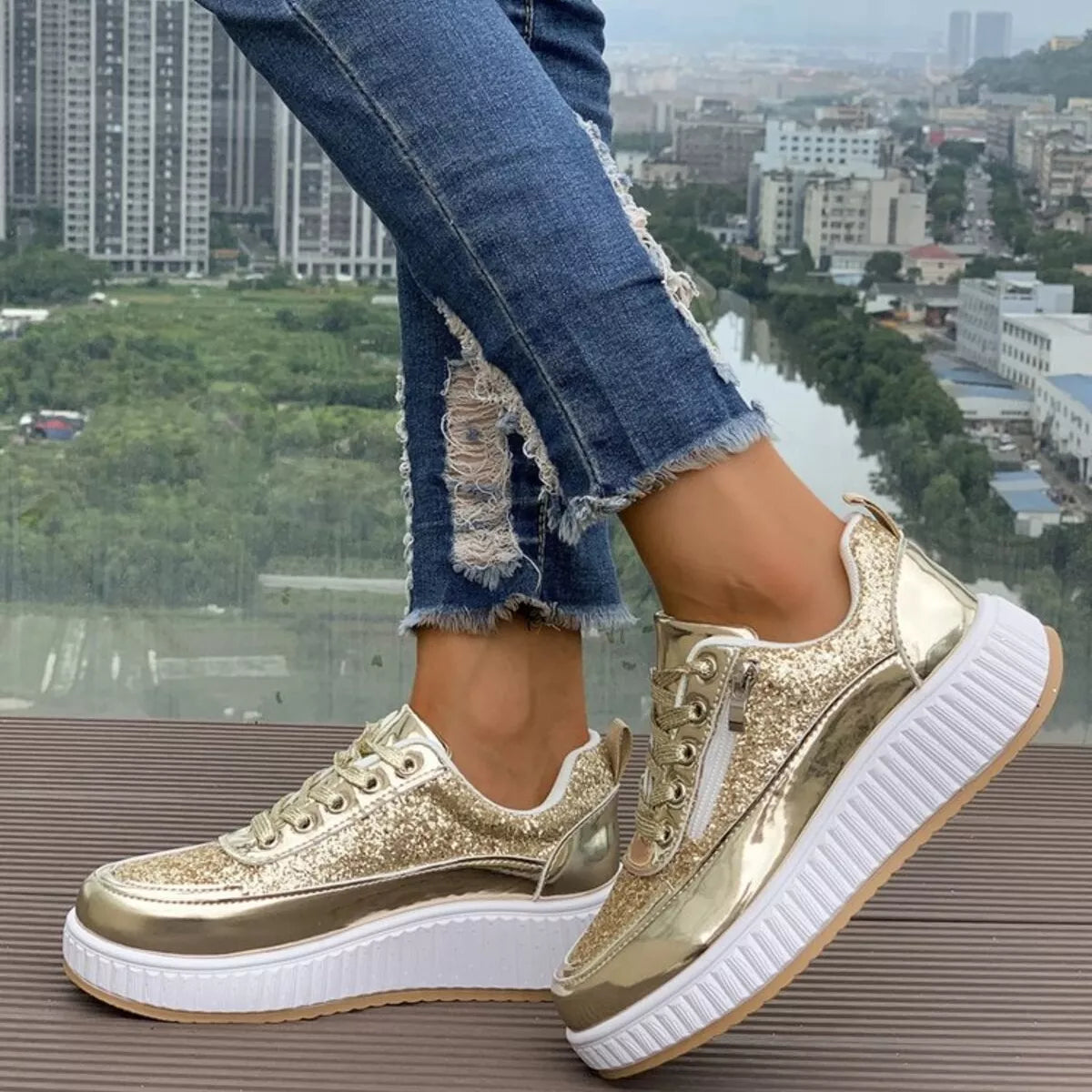 Lace Up Platform Sneakers