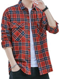 Men's Plus Size Casual Plaid Button Up Shirt