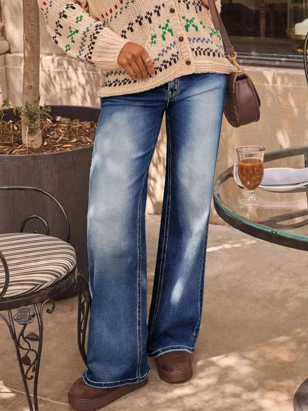 Washed Wide Leg Jeans