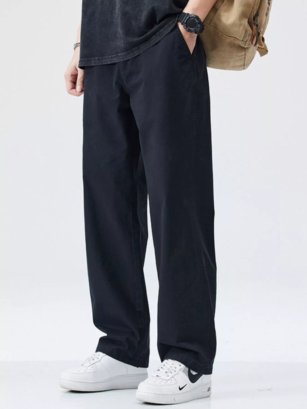 Men's Full Size Casual Loose Fit Straight Leg Pants Plus Size