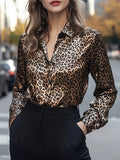 Leopard Button Up Long Sleeve Shirt