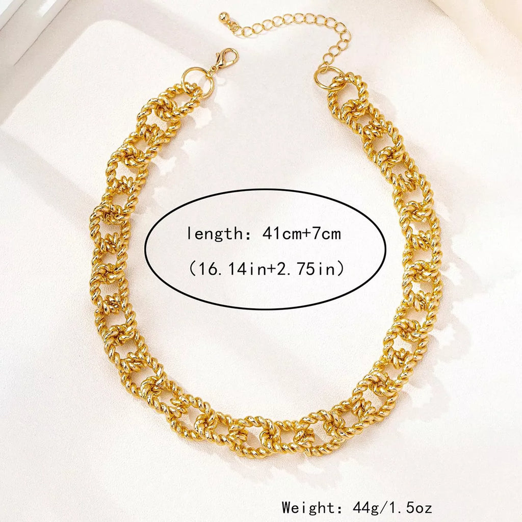 18K Gold-Plated Alloy Twisted Necklace