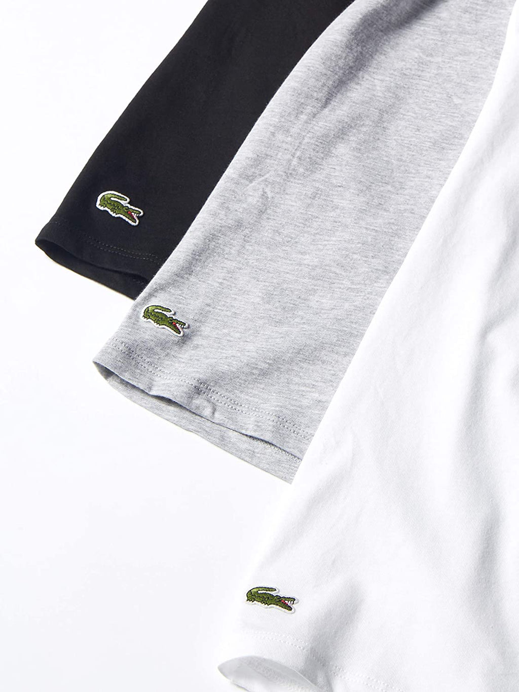 Lacoste Men's Essentials 3 Pack 100% Cotton Regular Fit Crew Neck T-Shirts
