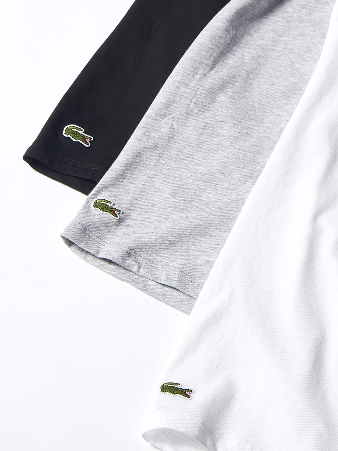 Lacoste Men's Essentials 3 Pack 100% Cotton Regular Fit Crew Neck T-Shirts