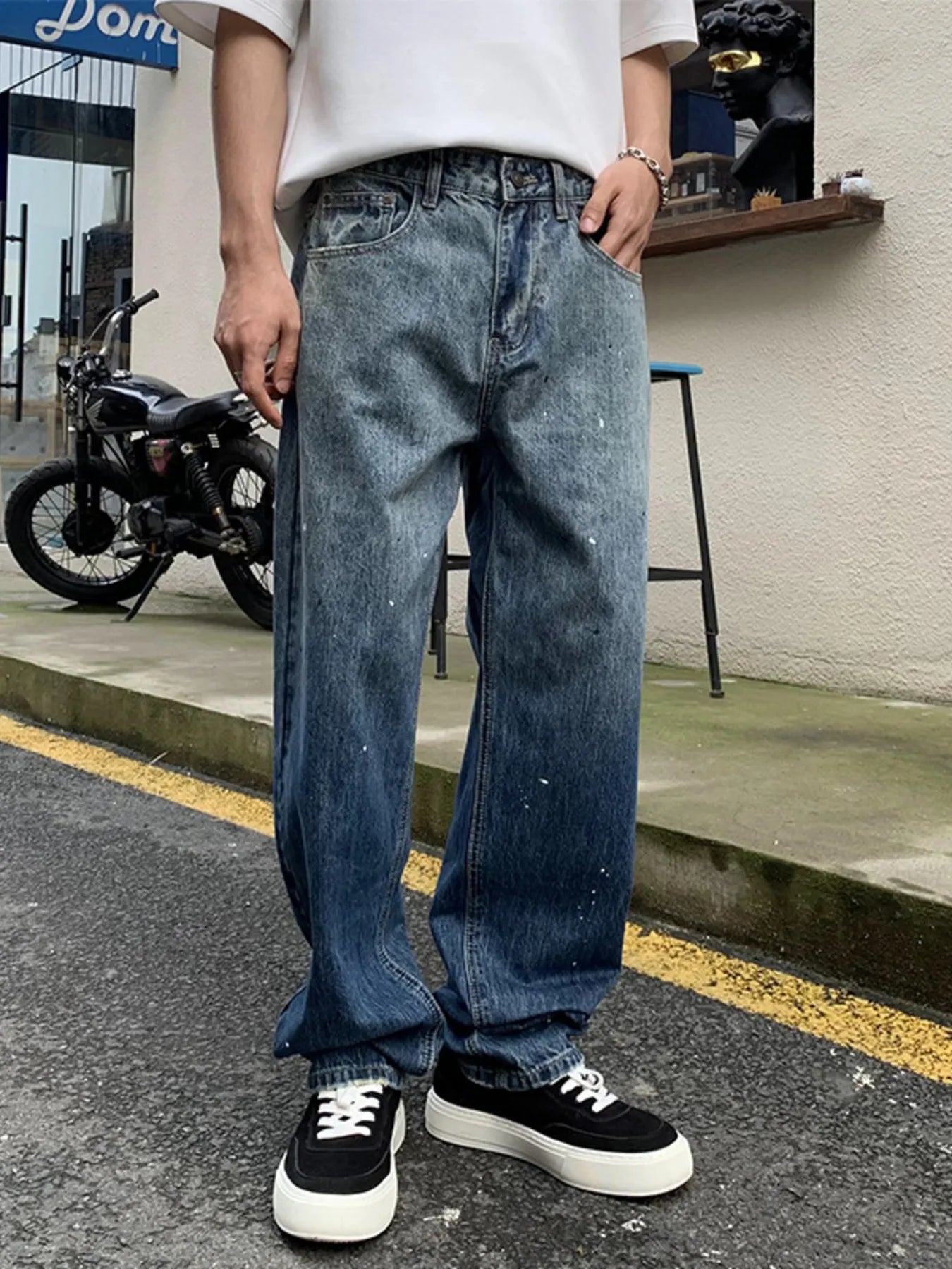 Men's Full Size Wide Leg Jeans Plus Size