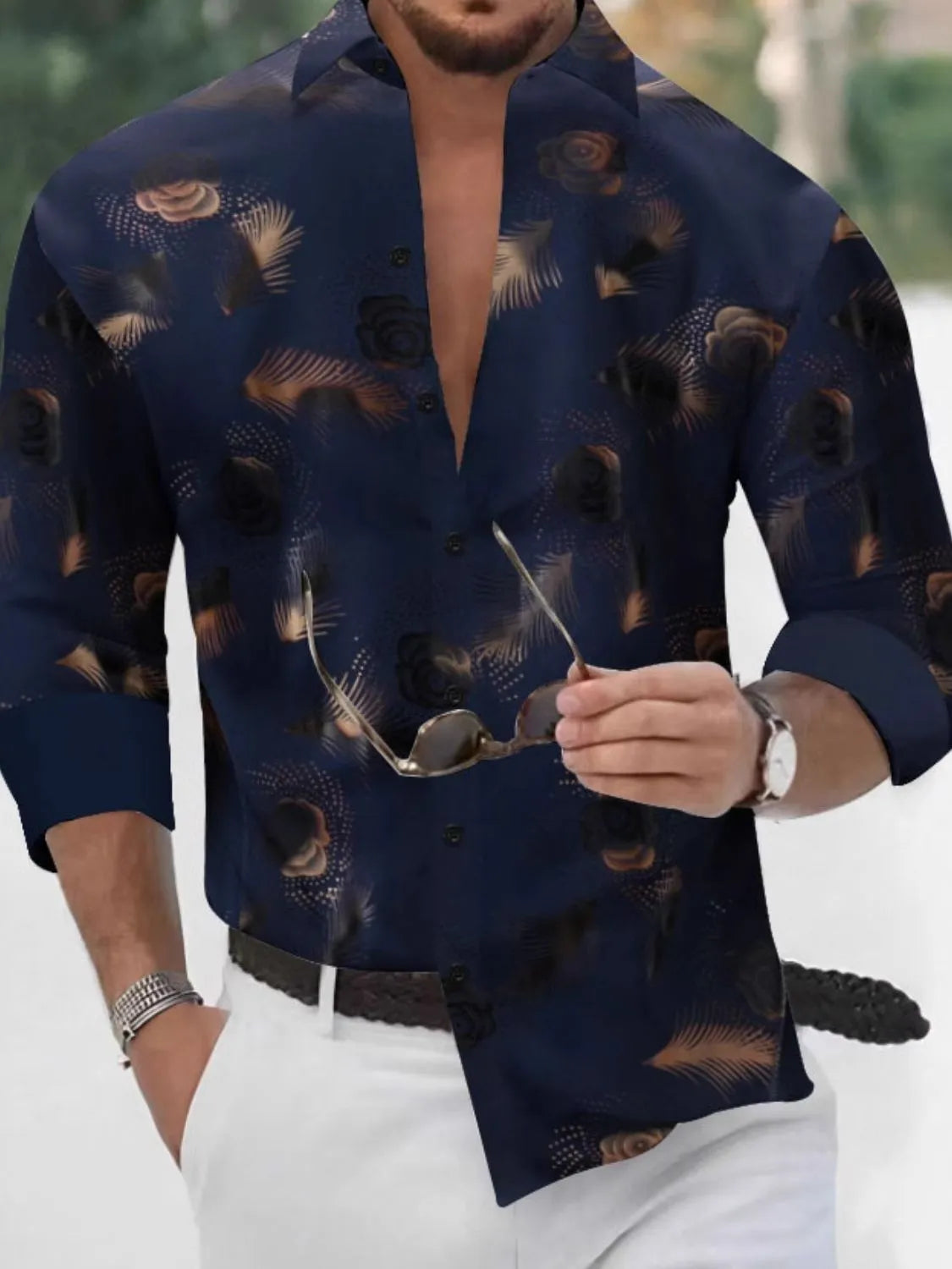 Men's Full Size Button Up Long Sleeve Shirt Plus Size