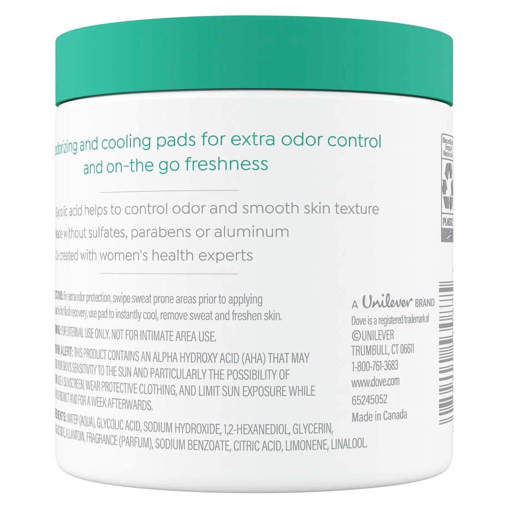 Dove Body Wash 60 Pads Cleansing Pads For Women Neutralize Odor And Gently Exfoliate To Refine Skin Texture