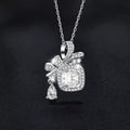 1.5 Carat Moissanite 925 Sterling Silver Bowknot Pendant Necklace