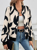 Printed Zip Up Long Sleeve Jacket