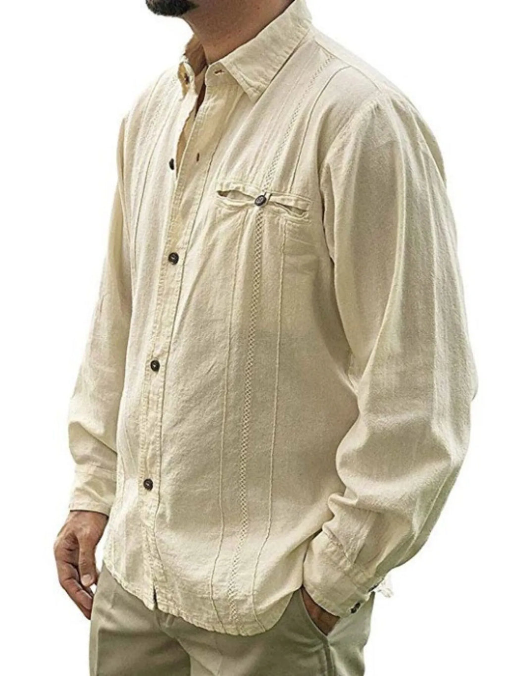 Men's Plus Size Button Up Long Sleeve Shirt