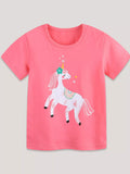Children's Cute Unicorn Graphic Short Sleeve T-Shirt